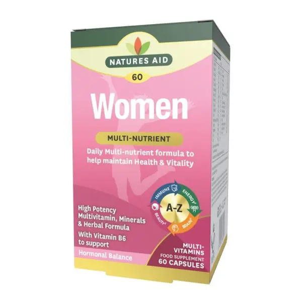 Natures Aid Women Healthy and Vitality Multivitamin and  Minerals  Caps  60s