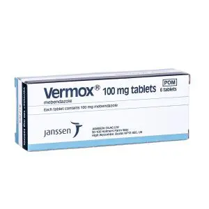 Vermox Mebendazole 100Mg Tabs 6S