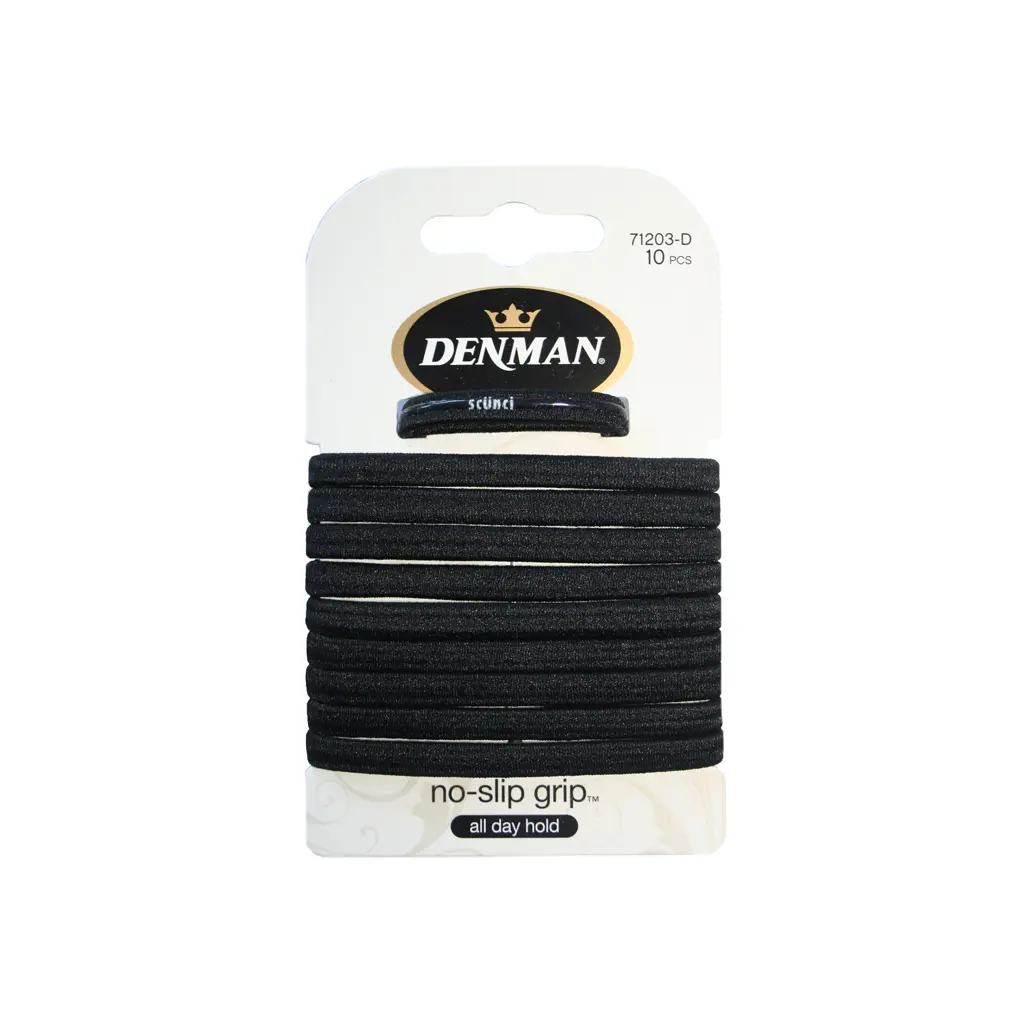 Denman Elastic Bands Black Small 2Mm - 30Pc -71033D