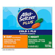 Alka Seltzer Plus Cold & Flu Max  20S Strength Day & Night Gel