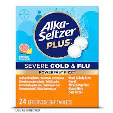 Alka Seltzer Plus Severe Cold & Flu Powerfast Fizz Tablets 24S