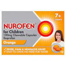 Nurofen For Children 100Mg Chewable Capsules Orange 12S