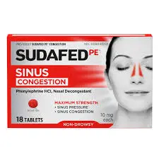 Sudafed Pe Sinus Congestion 10Mg Tablets 18S