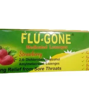 Flu-Gone Medicated Flu & Cold Lozenges Strawberry Flavour 100S