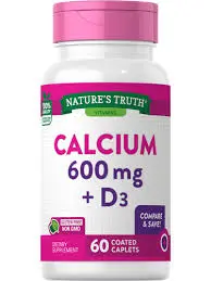 Natures Truth Calcium 600Mg W/D3 Caps 60S