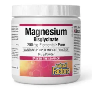 Natural Factors Magnesium Bisglycinate Powder 200Mg,145G