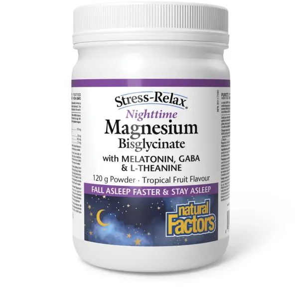 Natural Factors  Nighttime Magnesium Bisglycinate Stress Relax 120g